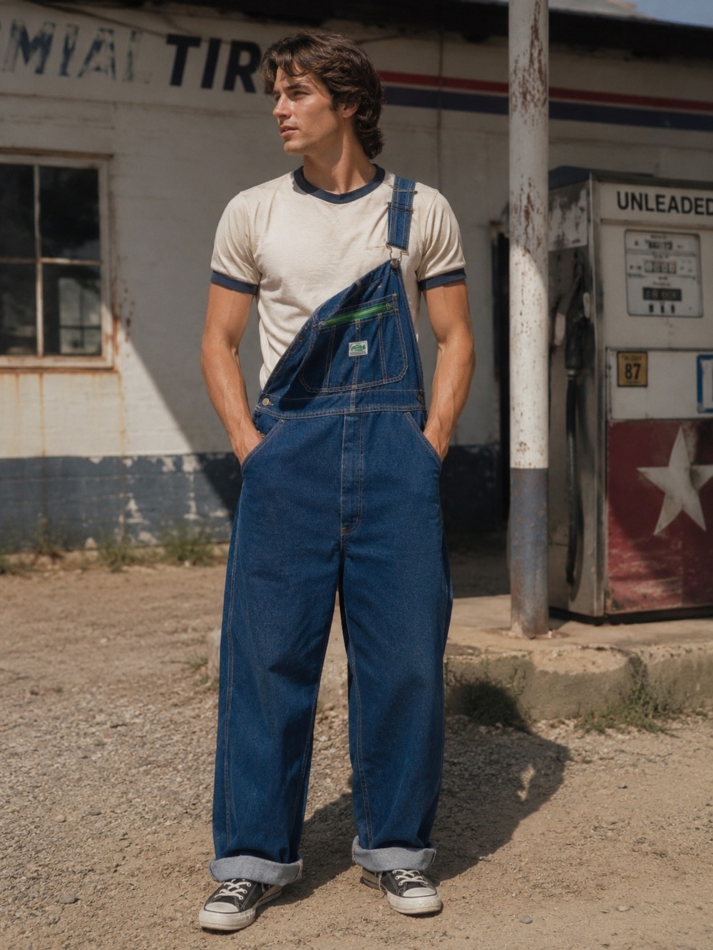 Liberty Blue Denim Bib Overalls 40x30 Vintage Workwear Retro *Flaws*